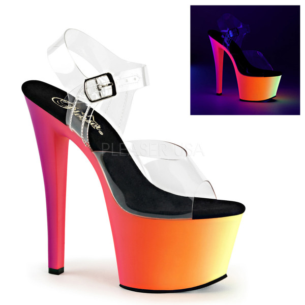 7 inches Heel, 2 3/4 inches PF Ankle Strap Sandal W/Neon MC PF Bottom — image 5 of 8