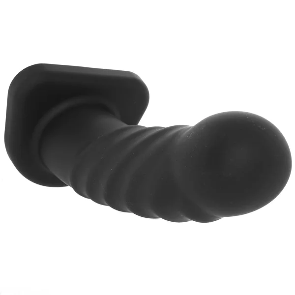 Merge Collection Banx 8" Silicone Ribbed Hollow Dildo By Sportsheets - Black