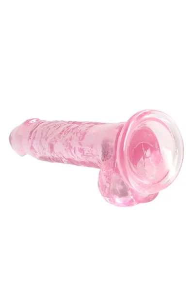 RealRock Crystal Clear - 7.4" Realistic Dildo with Balls & Suction Cup Base