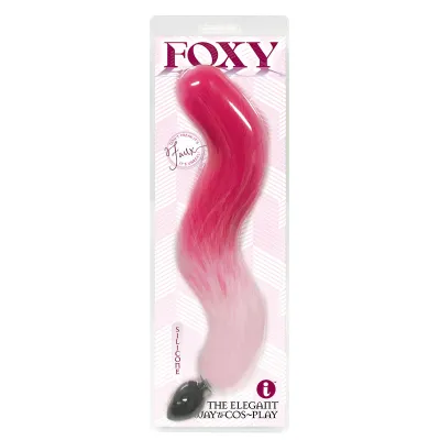 Foxy Fox Tail Silicone Butt Plug Pink Gradient 46 cm Tail
