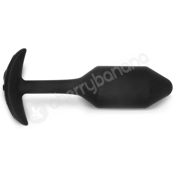 B-Vibe Vibrating Snug Plug Medium Black Weighted Silicone Butt Plug