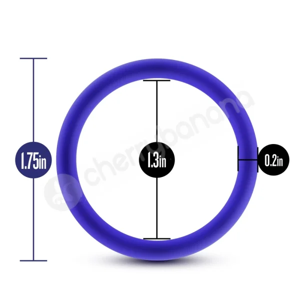 Performance VS1 Pure Premium Silicone Blue Cock Rings Medium 3 Pack