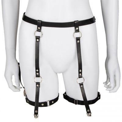 Bondara Buckle Up Faux Leather Suspender Belt