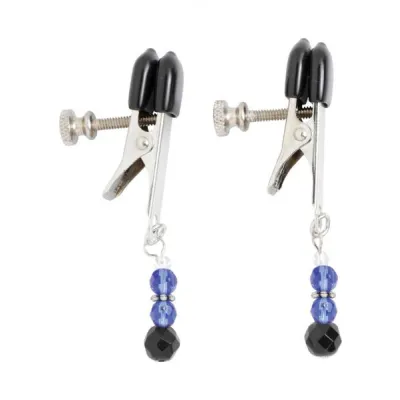Blue Beaded Clamps With Broad Tip Nipple Clamps Blue