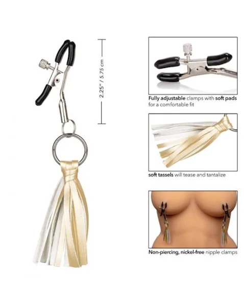 Nipple Play Playful Tassels Nipple Clamps - Gold