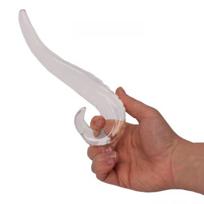 Glacier Glass Clear Devil s Tongue Dildo 7 Inch