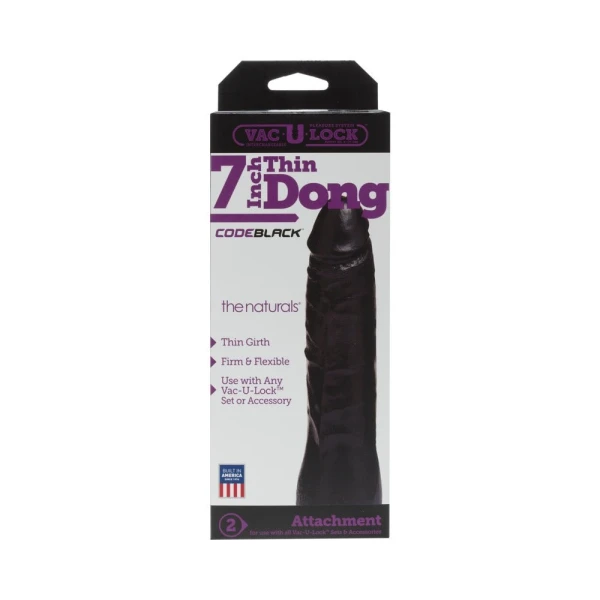 Vac U Lock Code Black Natural Thin Dong 7 Inches