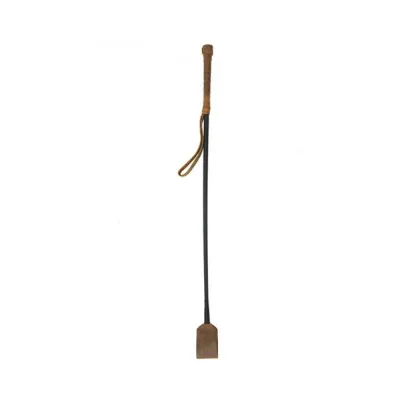 Ouch Pain Unique Italian Leather Riding Crop Brown Distressed Leather
