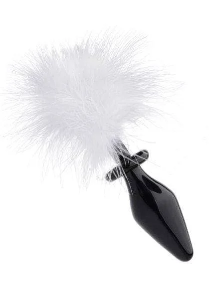 Fluffer Bunny Tail Glass Anal Plug