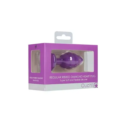 Ribbed Diamond Heart Plug