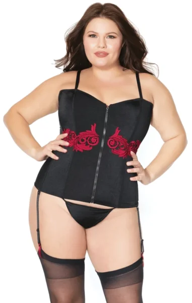 Black Corset With Red Applique — image 4 of 8