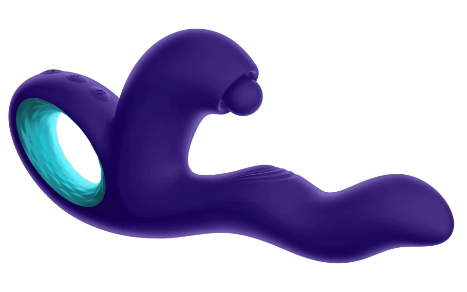 Klio Triple Action Thumping Rabbit Vibrator - Dark Purple