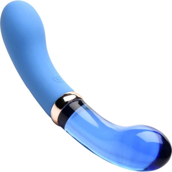 Prisms Bleu Dual Ended Silicone and Glass G-Vibe