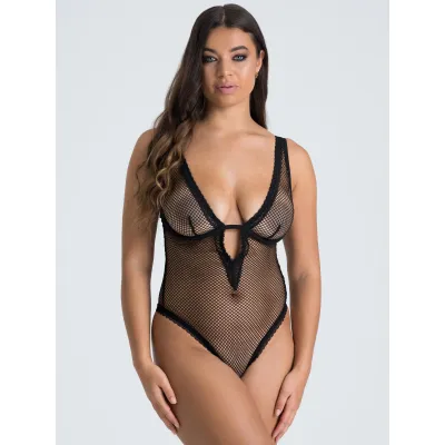 Lovehoney Provocatease Black Fishnet Underwired Backless Teddy