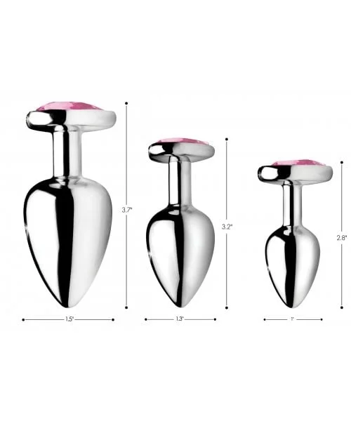 Pink Heart Gem Anal Plug Set