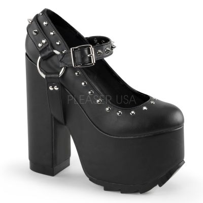 6 1 4 inches Heel 3 inches PF Mary Jane w Studs O Ring Detail