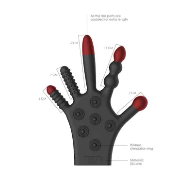 Silicone Stimulation Glove Black One Size