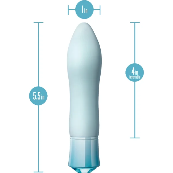 Oh My Gem Ardor Rechargeable Waterproof Silicone Warming Vibrator By Blush - Aquamarine