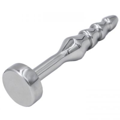 Torment Stainless Steel Ribbed Pin Penis Plug 5 5cm