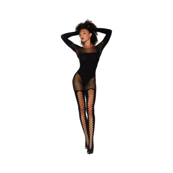 Women's Lingerie: Dreamgirl Fishnet Teddy Bodystocking Black O/s