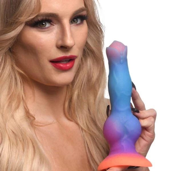 Space Cock Glow-in-The-Dark Alien 8.5" Silicone Suction Cup Dildo By Creature Cocks
