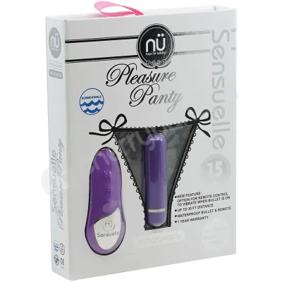 Nu Sensuelle Pleasure Panty Purple Bullet with 2 in 1 Vibrating Remote One Size Fits Most Panties