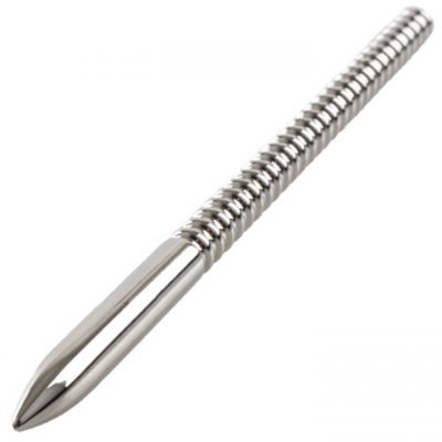 Torment Stainless Steel Ribbed Urethral Sound 15 5cm