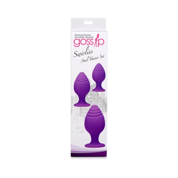Gossip Swirlies Anal Plug Trio Set Silicone Violet — image 9 of 9