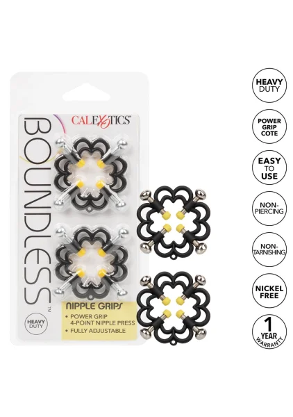 Boundless Nipple Grips Power Grip 4-Point Nipple Press By CalExotics - Black