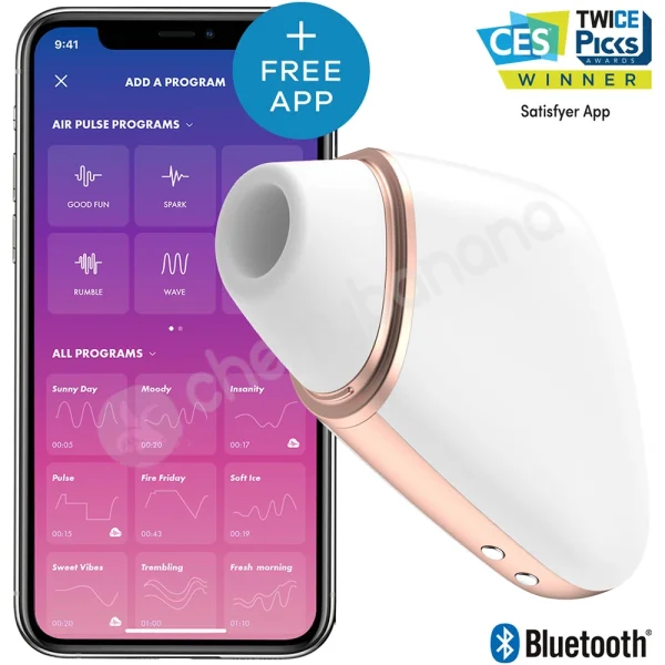 Satisfyer Love Triangle White App Controlled Vibrating Clitoral Stimulator