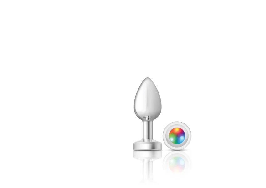Cheeky Charms - Silver Metal Butt Plug - Light Up - Medium