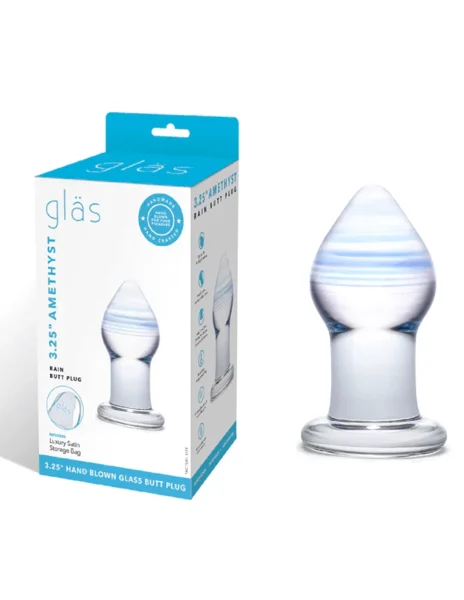 Glas Amethyst Rain Glass Butt Plug