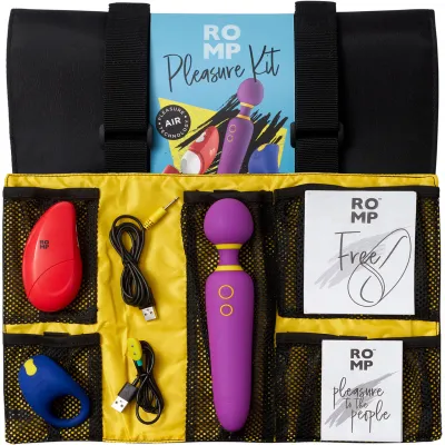 ROMP Pleasure Kit 3 Piece Vibrator Set With Wand Massager Clitoral Vibrator Vibrating Penis Ring