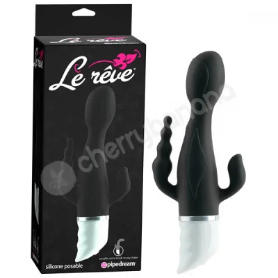 Le Reve Silicone Posable Black Vibrator