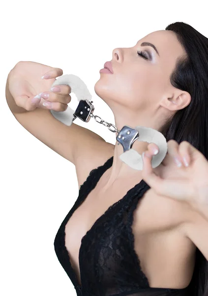 Pleasure Handcuffs Furry - White — image 4 of 5