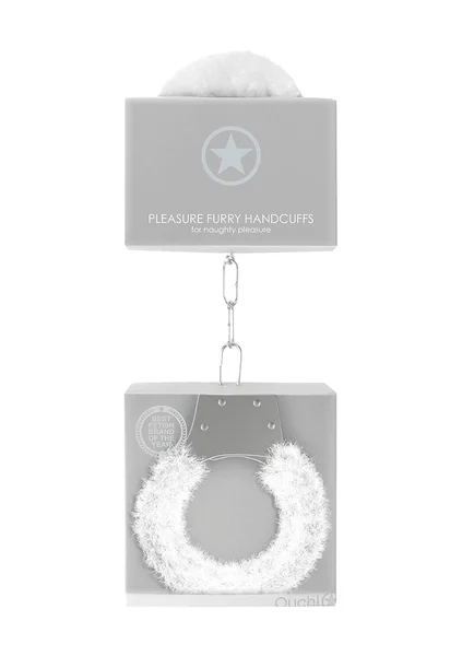 Pleasure Handcuffs Furry - White — image 5 of 5