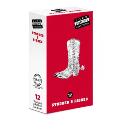 Four Seasons Studded Ribbed Condoms 12 pack