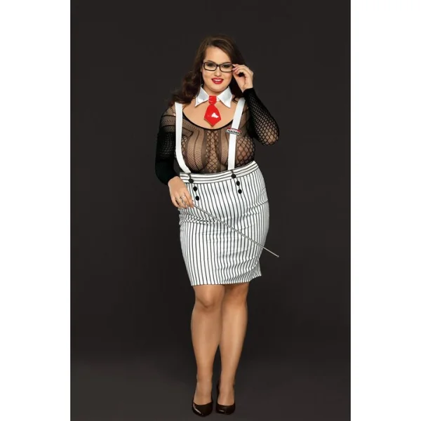 Bondara Belle Dirty Detention Plus Size Four Piece Costume