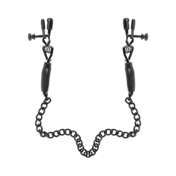 Fetish Fantasy Adjustable Nipple Chain Clamps Black