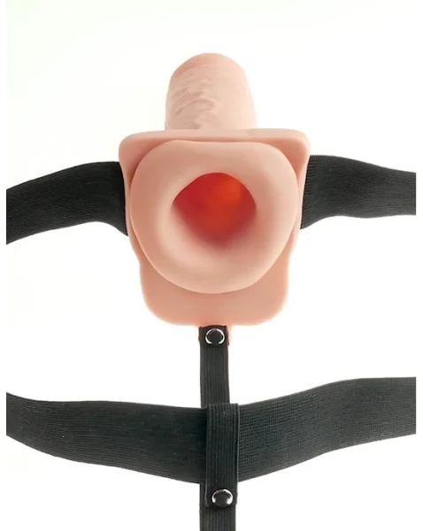 Fetish Fantasy 7 Inch Hollow Rechargeable Strap-On with Balls