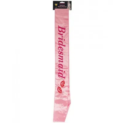 Bridesmaid Flashing Sash Kisses Pink