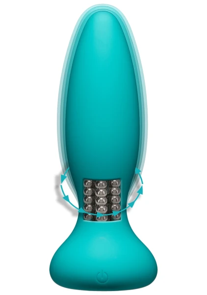 A-Play - Rimmer - Rechargeable Silicone Anal Plug with Remote - Teal