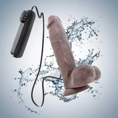 X5 Plus 8 Vibrating Realistic Cock Chocolate
