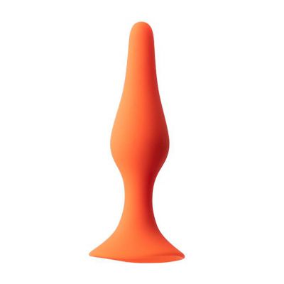 Share Satisfaction Medium Silicone Butt Plug Orange Med