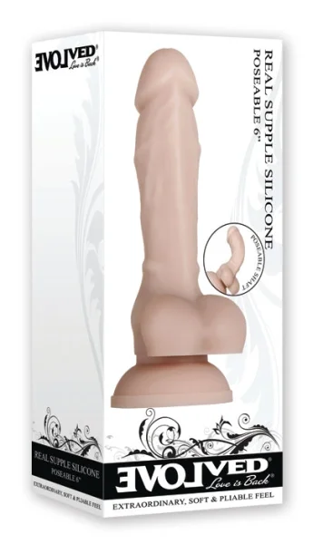 Real Supple Silicone Posable 6 Inch Mini Dildo by Evolved Novelties