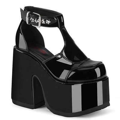 5 inches Chunky Heel 3 inches Platform Eyelet T Strap Sandal