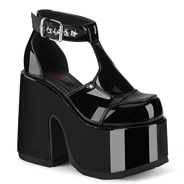 5 inches Chunky Heel, 3 inches Platform Eyelet T-Strap Sandal