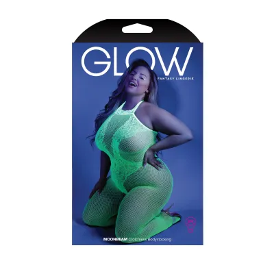 Moonbeam Crotchless Bodystocking Queen Neon Green