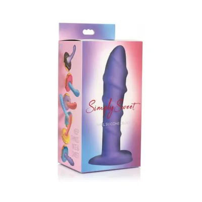 Realistic Dildos Simply Sweet Swirl 7 In Silicone Dildo Purple