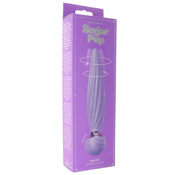 Sugar Pop Twist Rechargeable Silicone Gyrating Insertable Vibrator - Purple